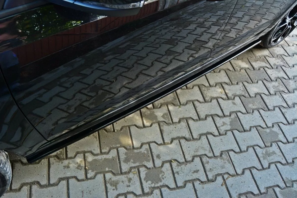 Seitenschweller Ansatz Passend Für Passend Für SKODA OCTAVIA III RS FL UND Vor FL Schwarz Hochglanz Schwarz Hochglanz