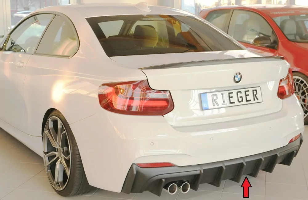 Rieger Heckeinsatz matt schwarz für BMW 2er F22  (1C) Coupé 03.14-06.17 (bis Facelift)