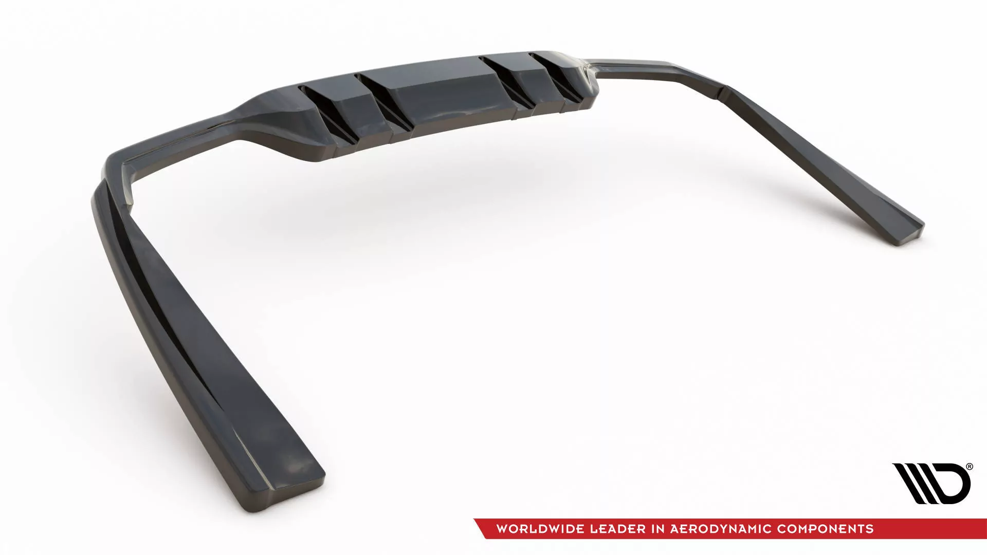 Hinten Splitter (mit Einem Vertikalem Balken) Mercedes-AMG C 43 Limousine / Kombi W205 / S205 Facelift Schwarz Hochglanz