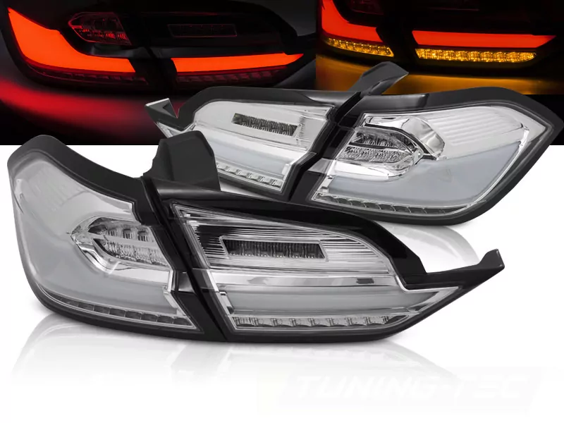 Led Tail Lights Chrome Fits Ford Fiesta Mk8 17-21 Hatchback 