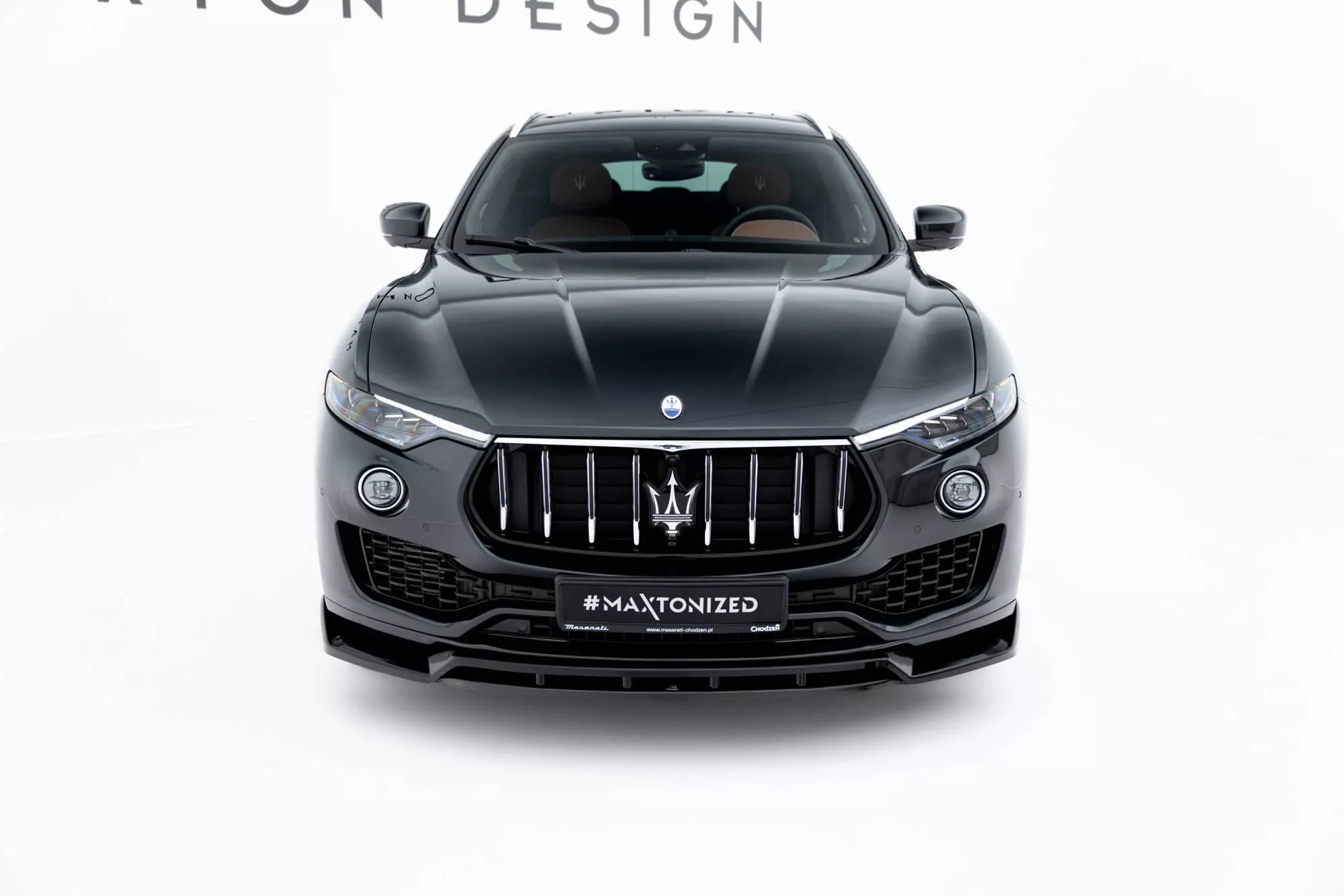 Front Ansatz Für Maserati Levante GT Mk1 Facelift Schwarz Hochglanz
