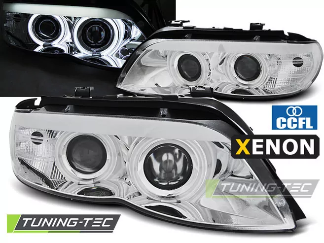 XENON HEADLIGHTS ANGEL EYES CCFL CHROME fits BMW X5 E53 11.03-06