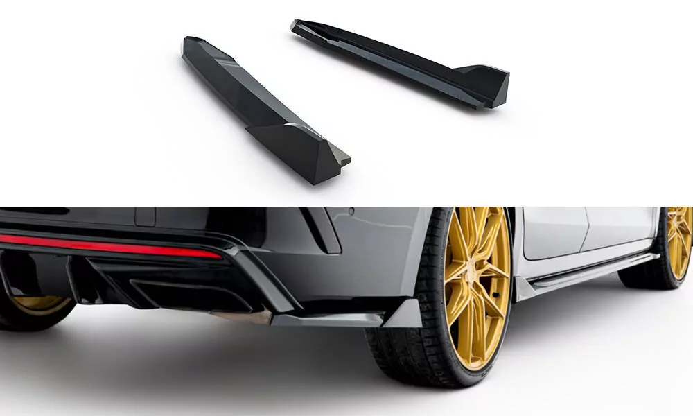 Heck Ansatz Flaps Diffusor Für V.8 Skoda Octavia RS Liftback / Combi Mk4 / Mk4 Facelift Schwarz Hochglanz