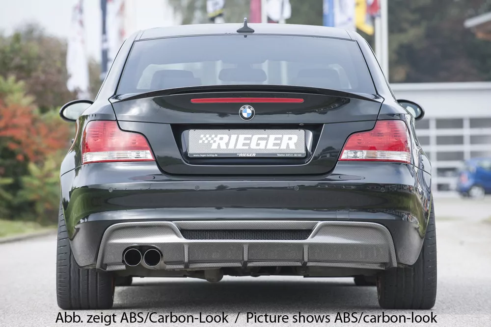 Rieger Heckeinsatz für BMW 1er E82, E88  (182 / 1C) - Cabrio 10.07- schwarz glanz