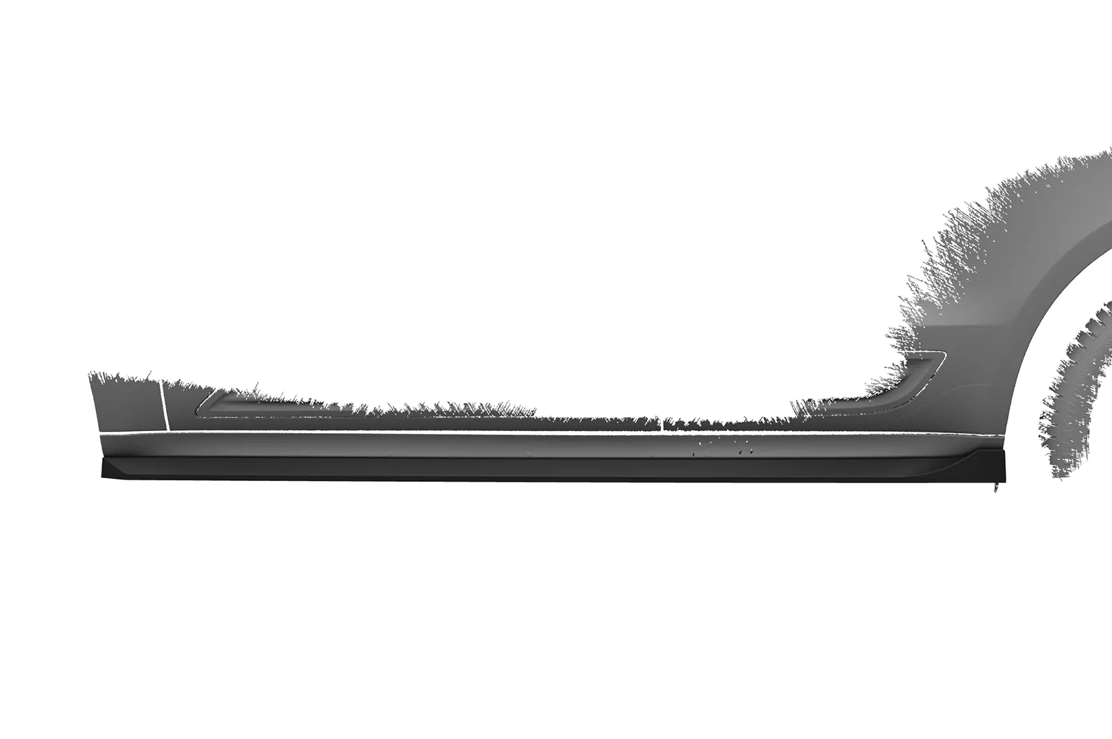 Seitenschweller für Porsche Macan (Typ 95B) (2.Facelift) SS558 Schwarz Strukturiert