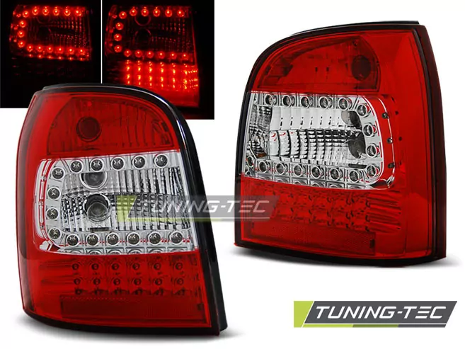 Led Tail Lights Red White Fits Audi A4 94-01 Avant