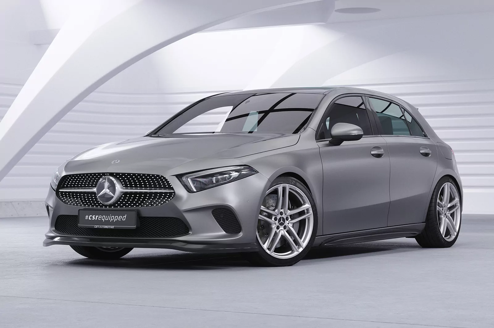 Seitenschweller für Mercedes Benz A-Klasse (W177) SS527 Schwarz Strukturiert