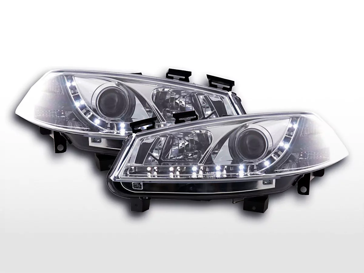Scheinwerfer Set Daylight LED TFL-Optik Renault Megane 2 3/5-trg. Bj. 03-02/06 chrom
