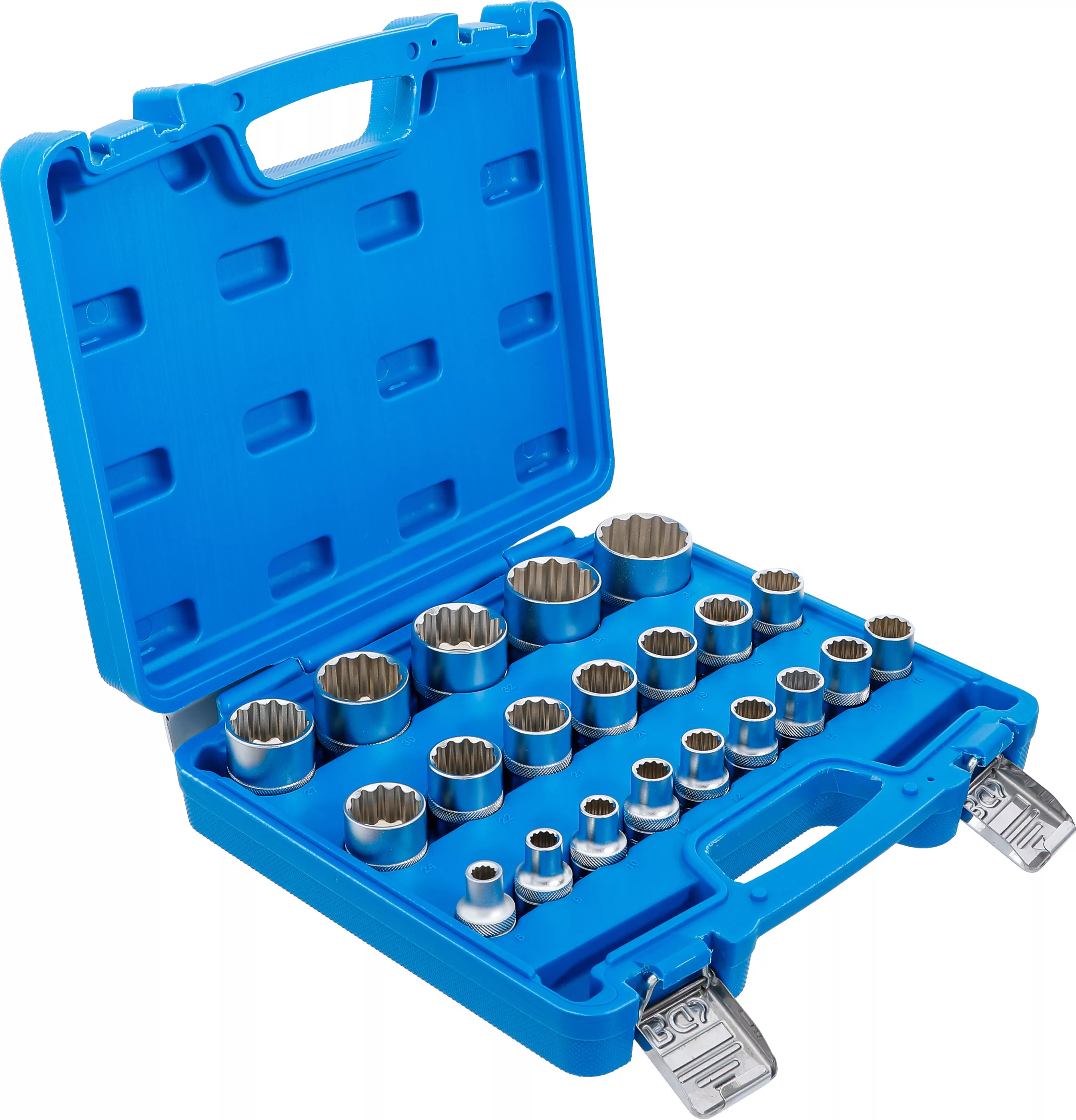 Steckschlüssel-Einsatz-Satz Zwölfkant | Antrieb Innenvierkant 12,5 mm (1/2") | SW 8 - 36 mm | 21-tlg.