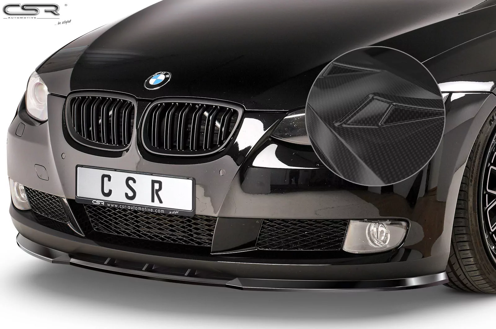 Cup-Spoilerlippe mit ABE für BMW 3er E92 / E93 CSL013-C Carbon Look Hochglanz
