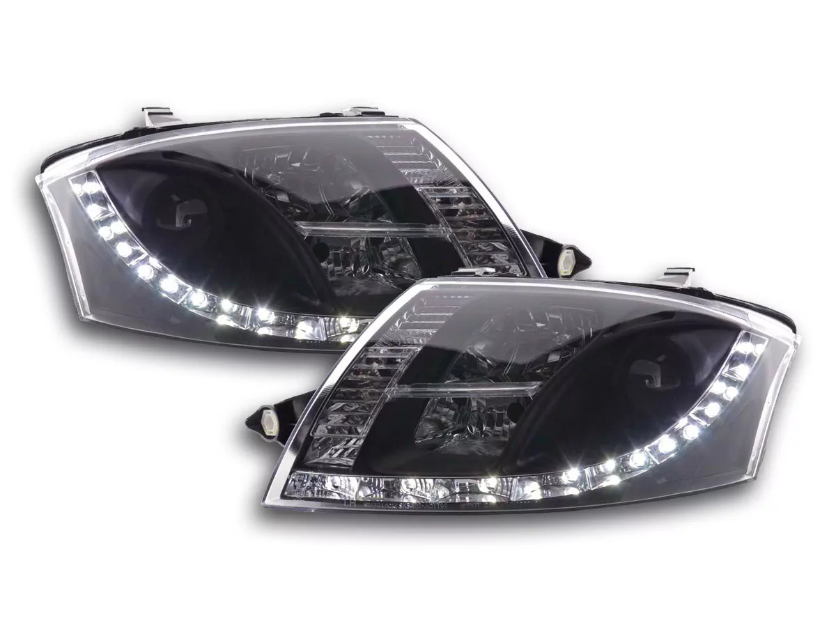 Scheinwerfer Set Daylight LED TFL-Optik Audi TT Typ 8N Bj. 99-06 schwarz