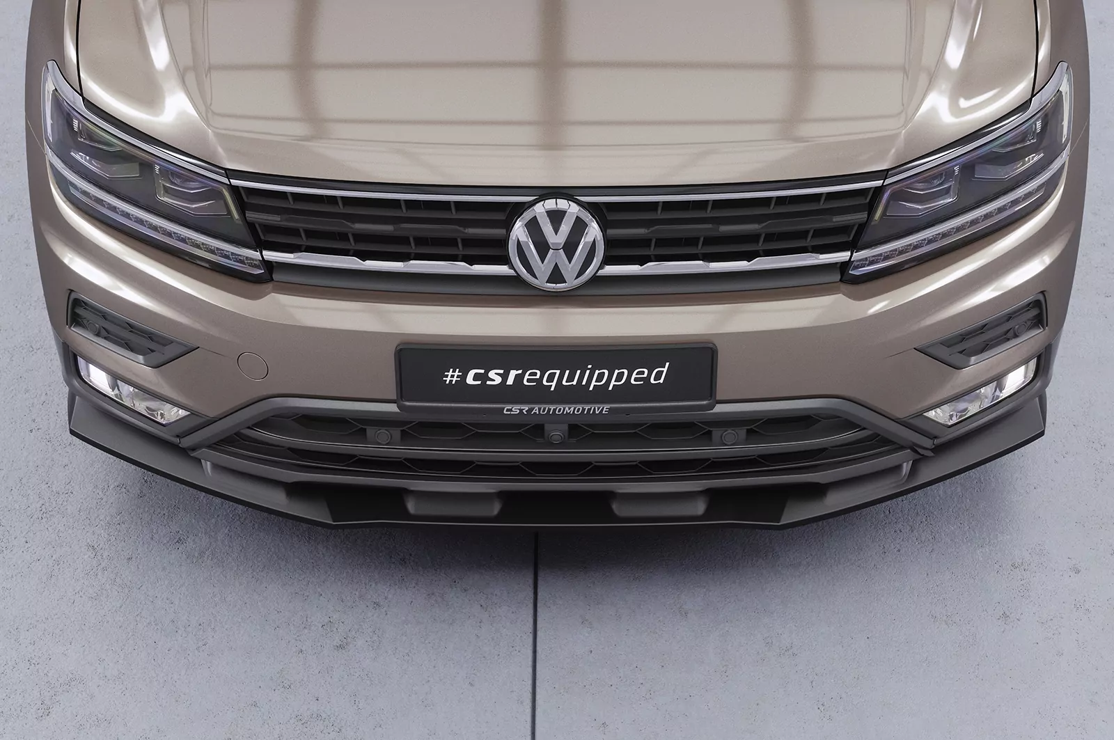 Cup-Spoilerlippe mit ABE für VW Tiguan 2 (Typ AD) Basis CSL658 Schwarz Strukturiert