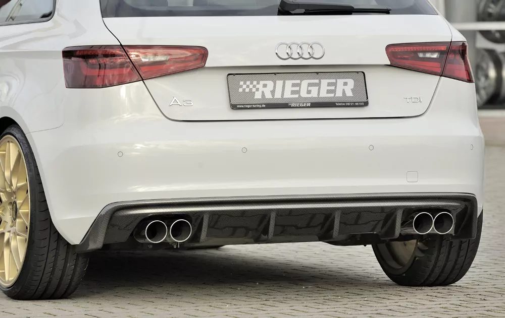 Rieger Heckeinsatz für Audi A3 (8V) - 5-tür. (Sportback 8VA) 07.12-08.16 (bis Facelift) carbon optik
