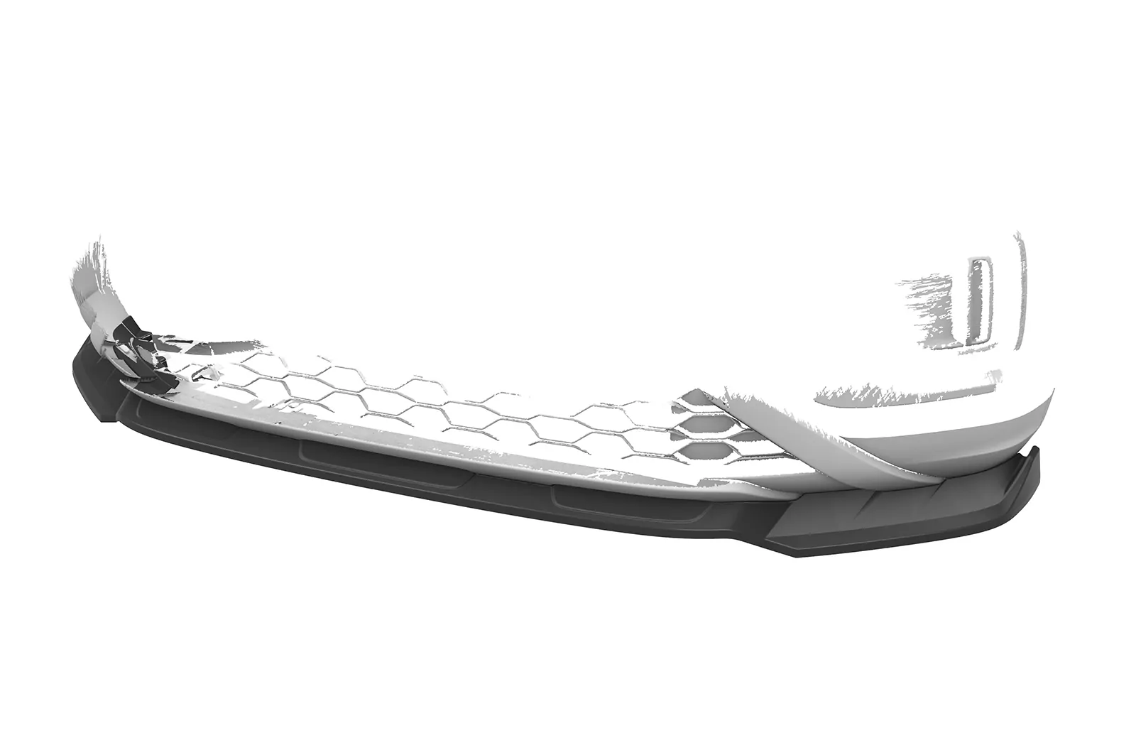 Cup-Spoilerlippe mit ABE für VW T-Roc (A1) Facelift CSL766 Schwarz Strukturiert