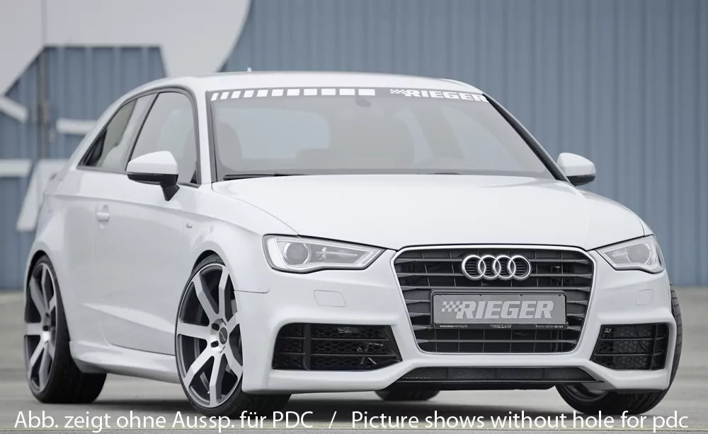 Rieger Spoilerstoßstange für Audi A3 (8V) - 3-tür. (Schrägheck 8V1) 07.12-08.16 (bis Facelift) carbon optik