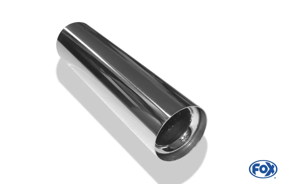 Anschweißendrohr Typ 11  Ø 76 mm / Länge: 300 mm  - rund / uneingerollt / gerade / mit Absorber (Innendurchmesser 50mm - Länge: 150mm)