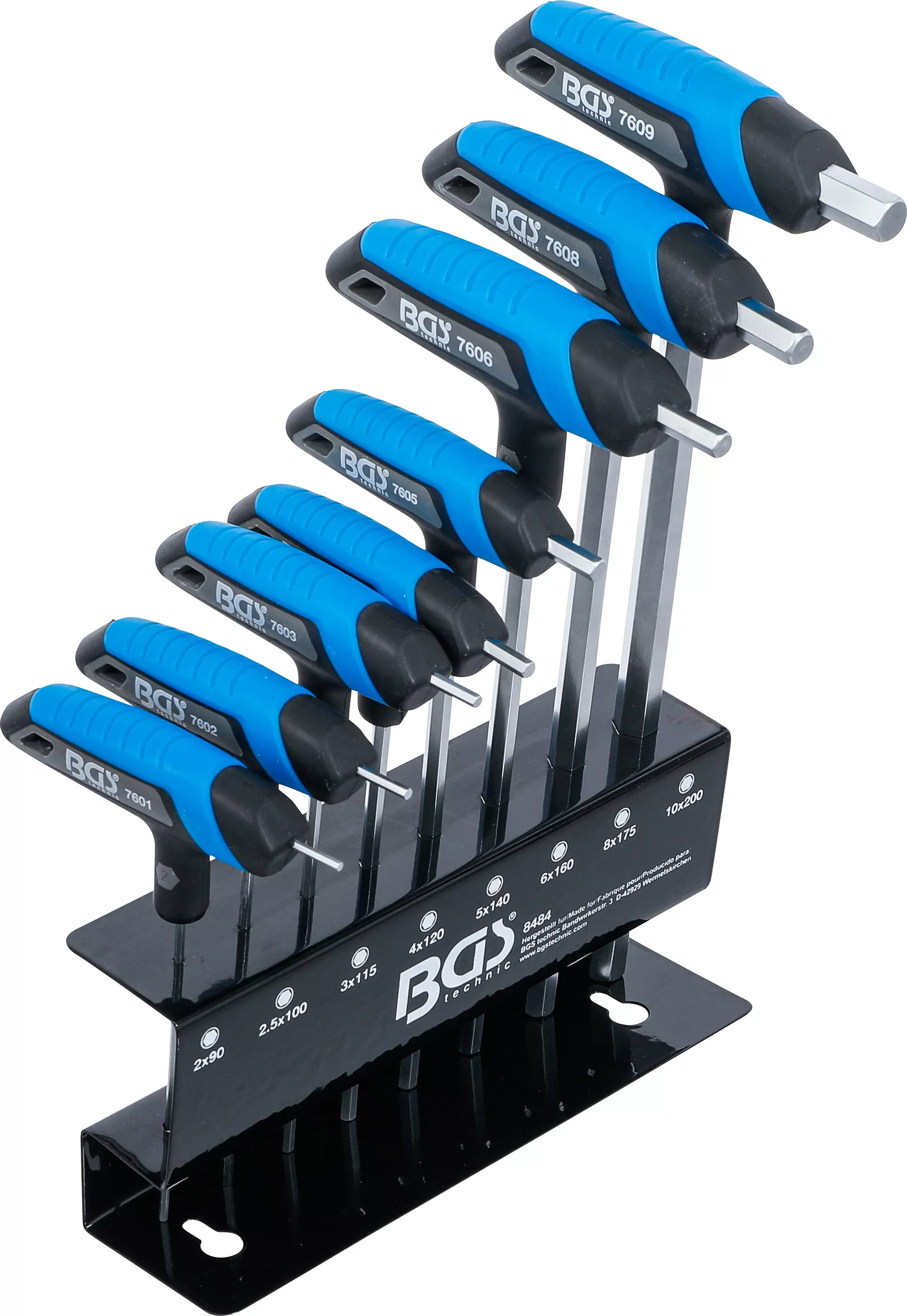 T-Griff-Schlüssel-Satz | Innensechskant 2 - 10 mm | 8-tlg.