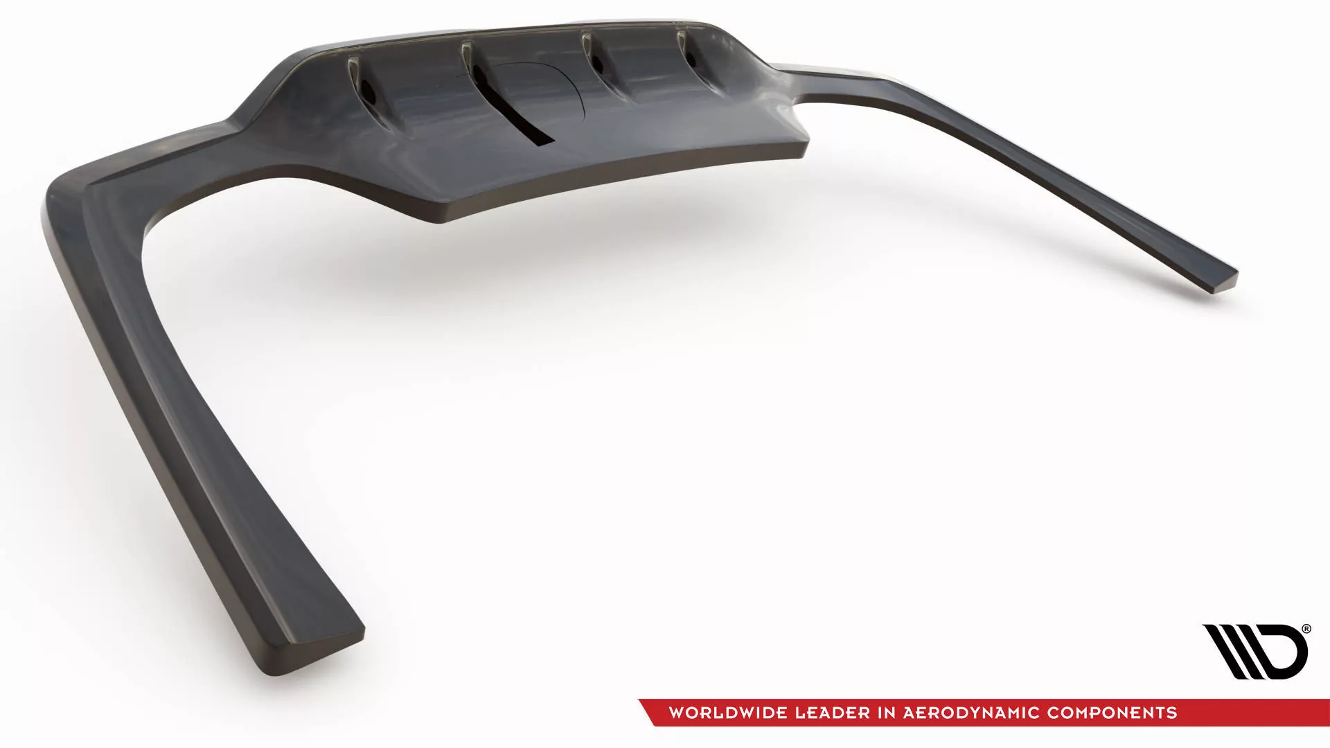 Hinten Splitter (mit Einem Vertikalem Balken) Mercedes-Benz C AMG-Line W206 Schwarz Hochglanz