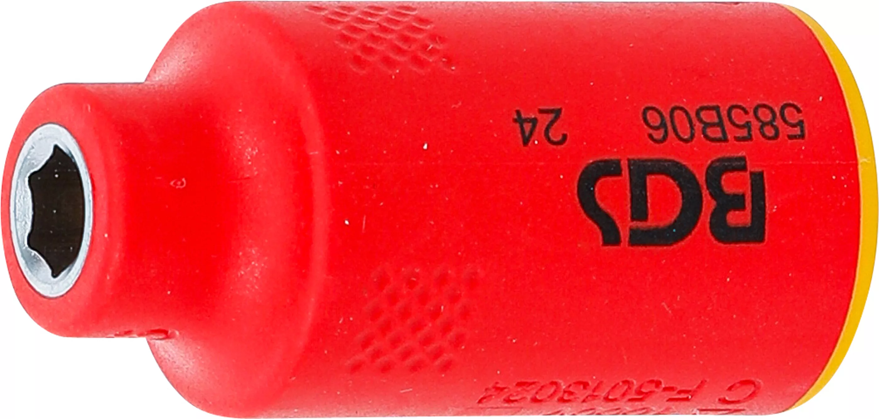 VDE-Steckschlüssel-Einsatz Sechskant | Antrieb Innenvierkant 10 mm (3/8") | SW 6 mm