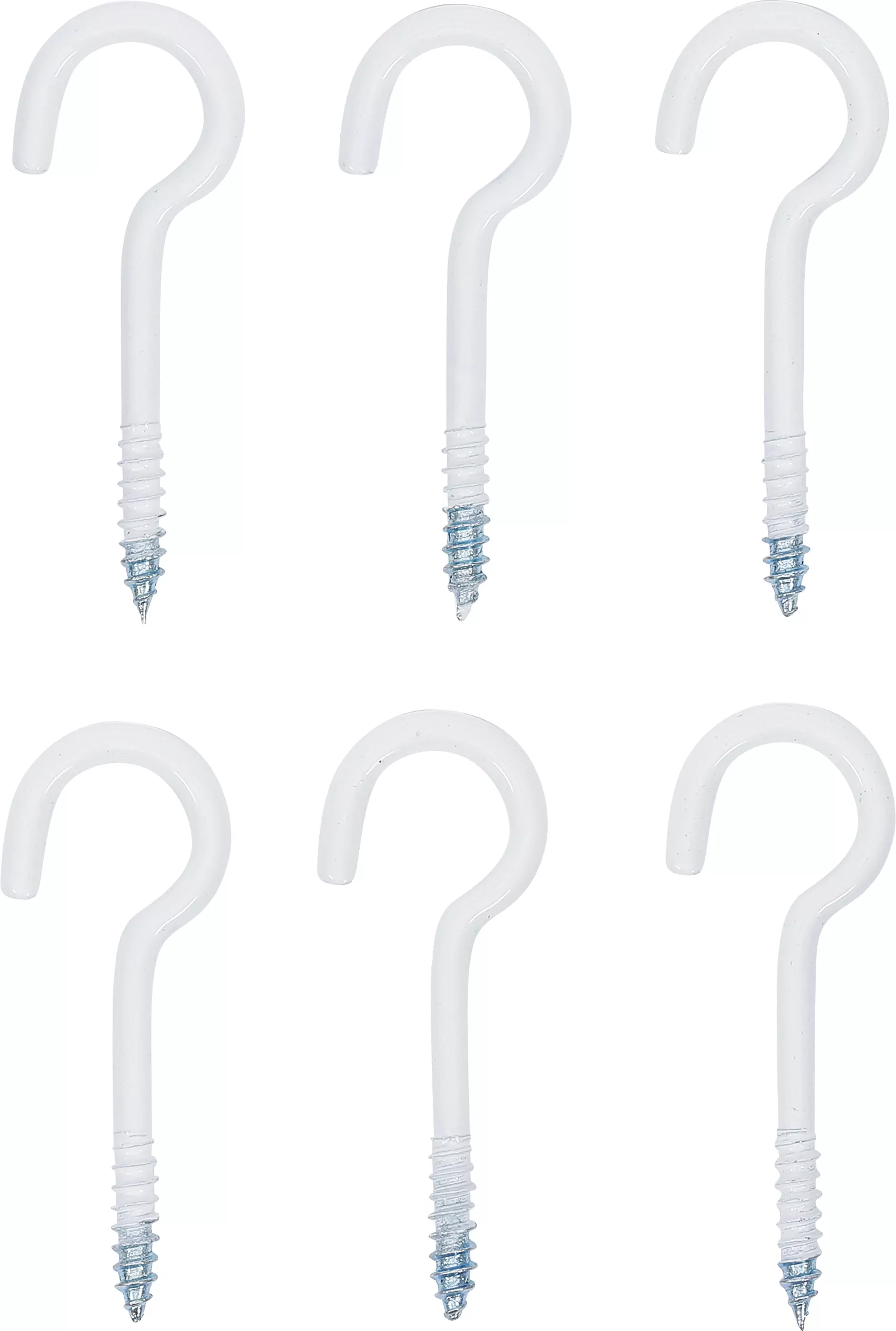 Schraubhaken-Sortiment | weiß | kunststoffummantelt | 60 mm | 6-tlg.