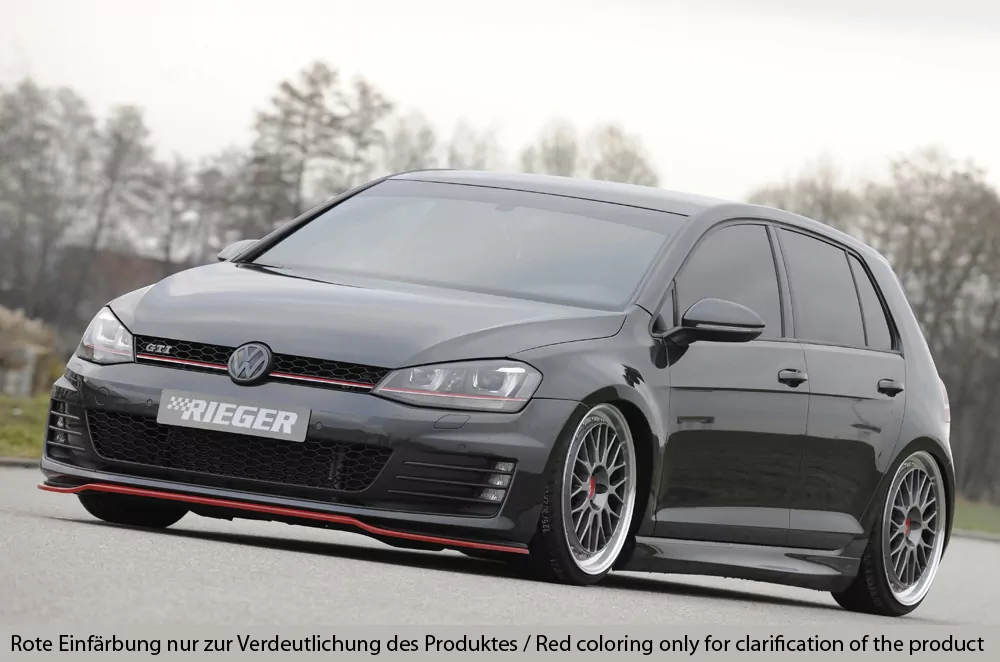 Rieger Spoilerschwert nur für GTI / GTD für VW Golf 7 GTI | 5-tür. 04.13-12.16 (bis Facelift) für orig. Frontschürze