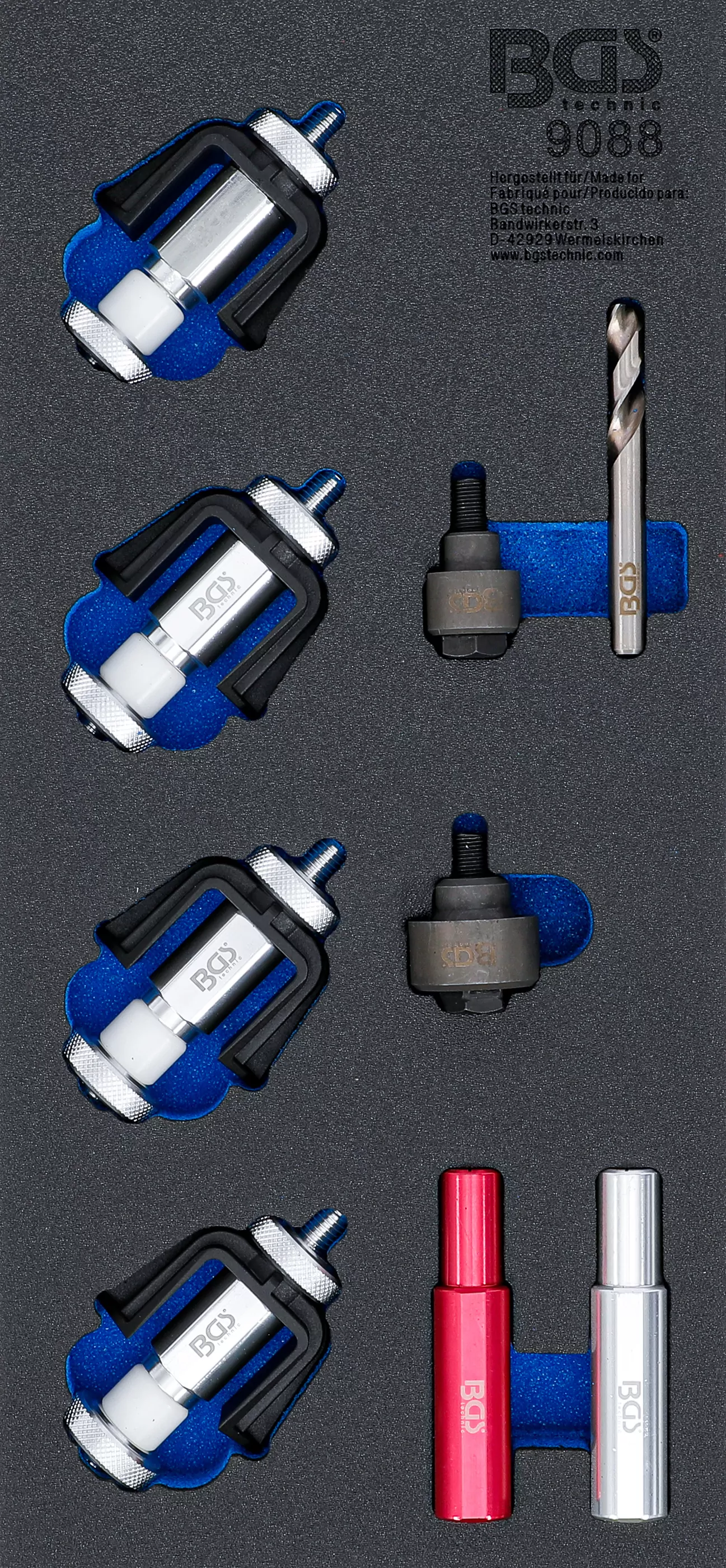 Werkstattwageneinlage 1/3: Montagewerkzeug-Satz für Einparksensoren-Halter