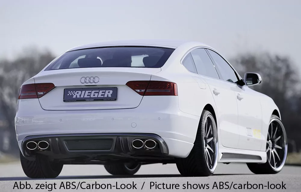 Rieger Heckschürzenansatz für Audi A5 (B8/B81) - Sportback 06.07-07.11 (bis Facelift) carbon optik