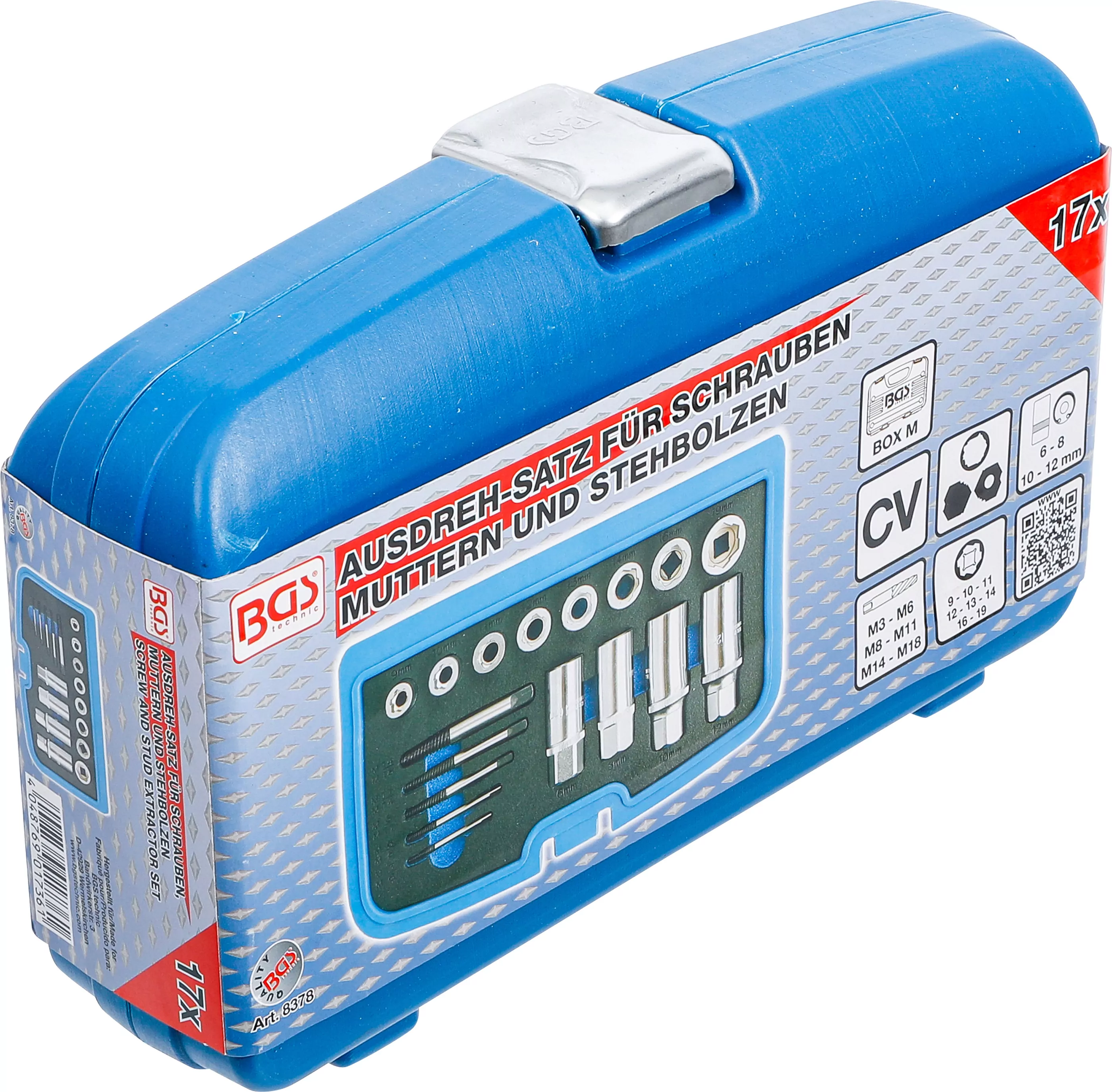 Ausdreh-Satz für Schrauben, Muttern und Stehbolzen | 17-tlg.