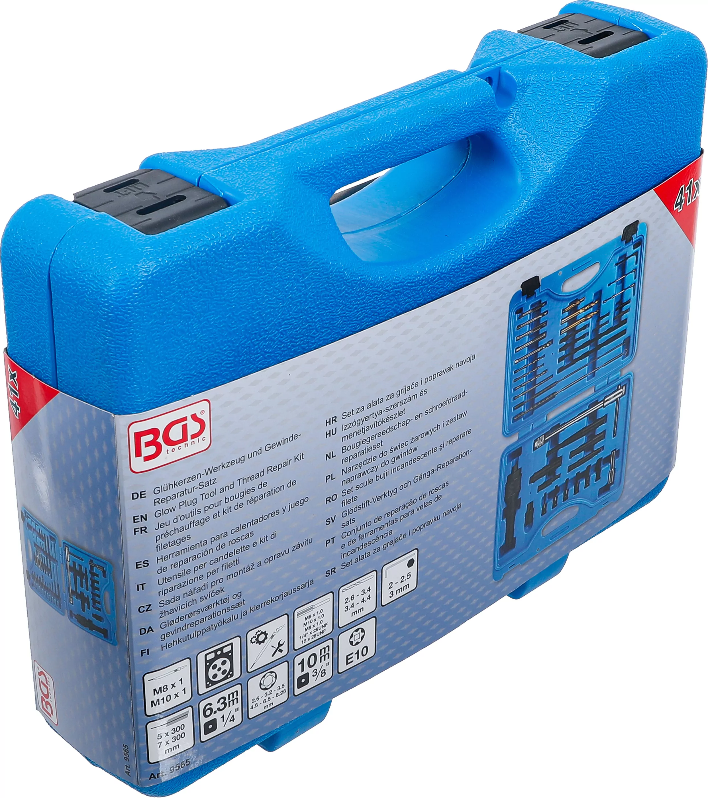 Glühkerzen-Werkzeug und Gewinde-Reparatur-Satz | M8, M10 | 41-tlg.