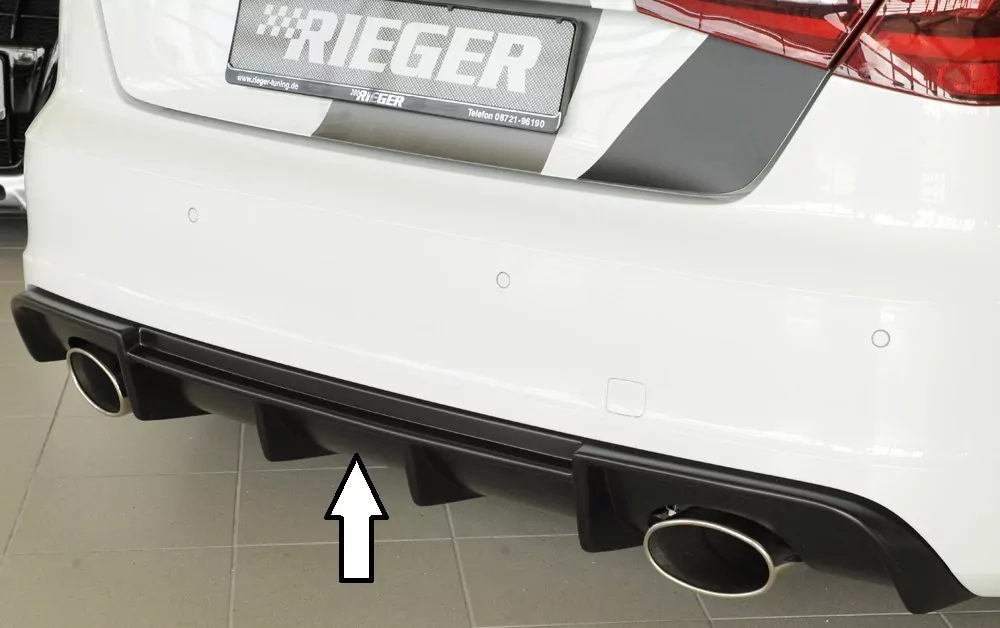 Rieger Heckeinsatz für Audi A3 (8V) - 5-tür. (Sportback 8VA) 07.12-08.16 (bis Facelift) carbon optik