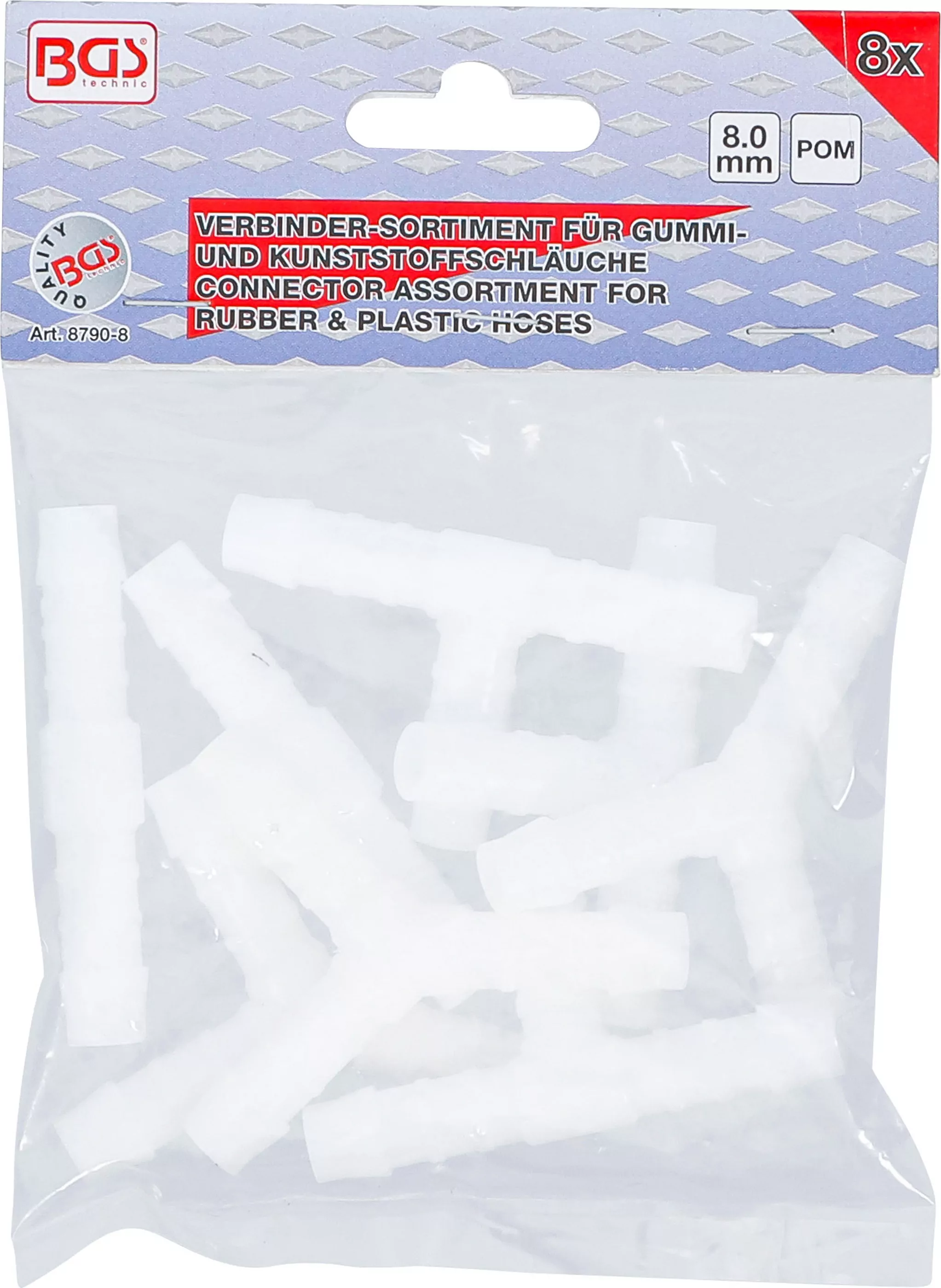 Schlauchverbinder-Sortimente | kraftstoffbeständig | 8 mm | 8 tlg.