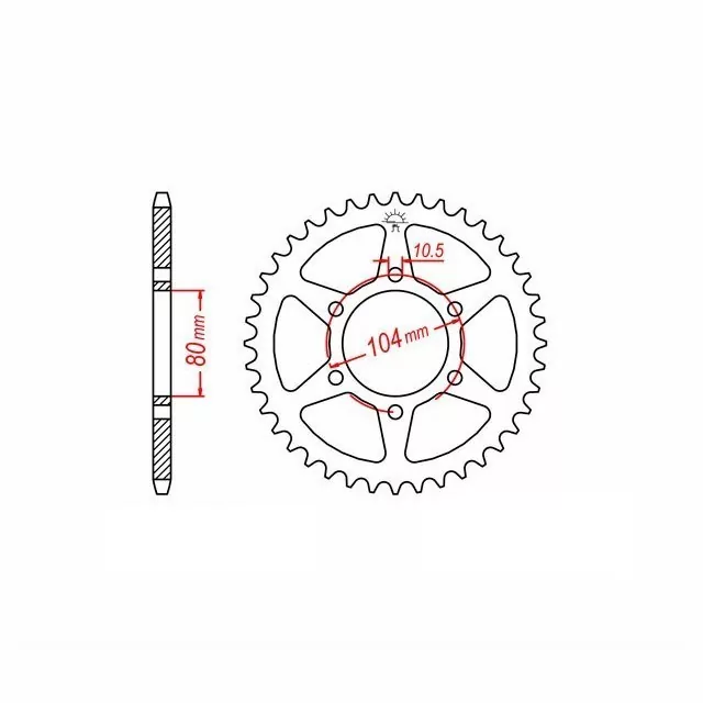 Kettenrad Stahl 39 Zähne Teilung 630