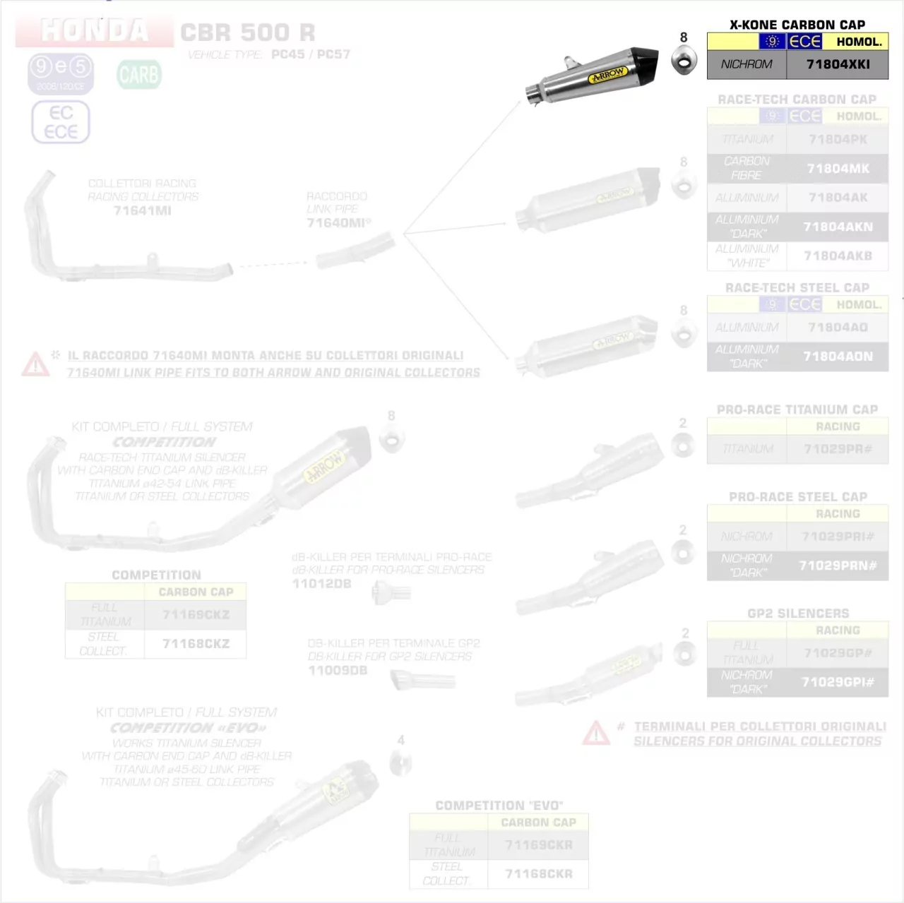 Arrow Edelstahl X-Kone Honda CB 500 F-CBR 500 R- 13-18