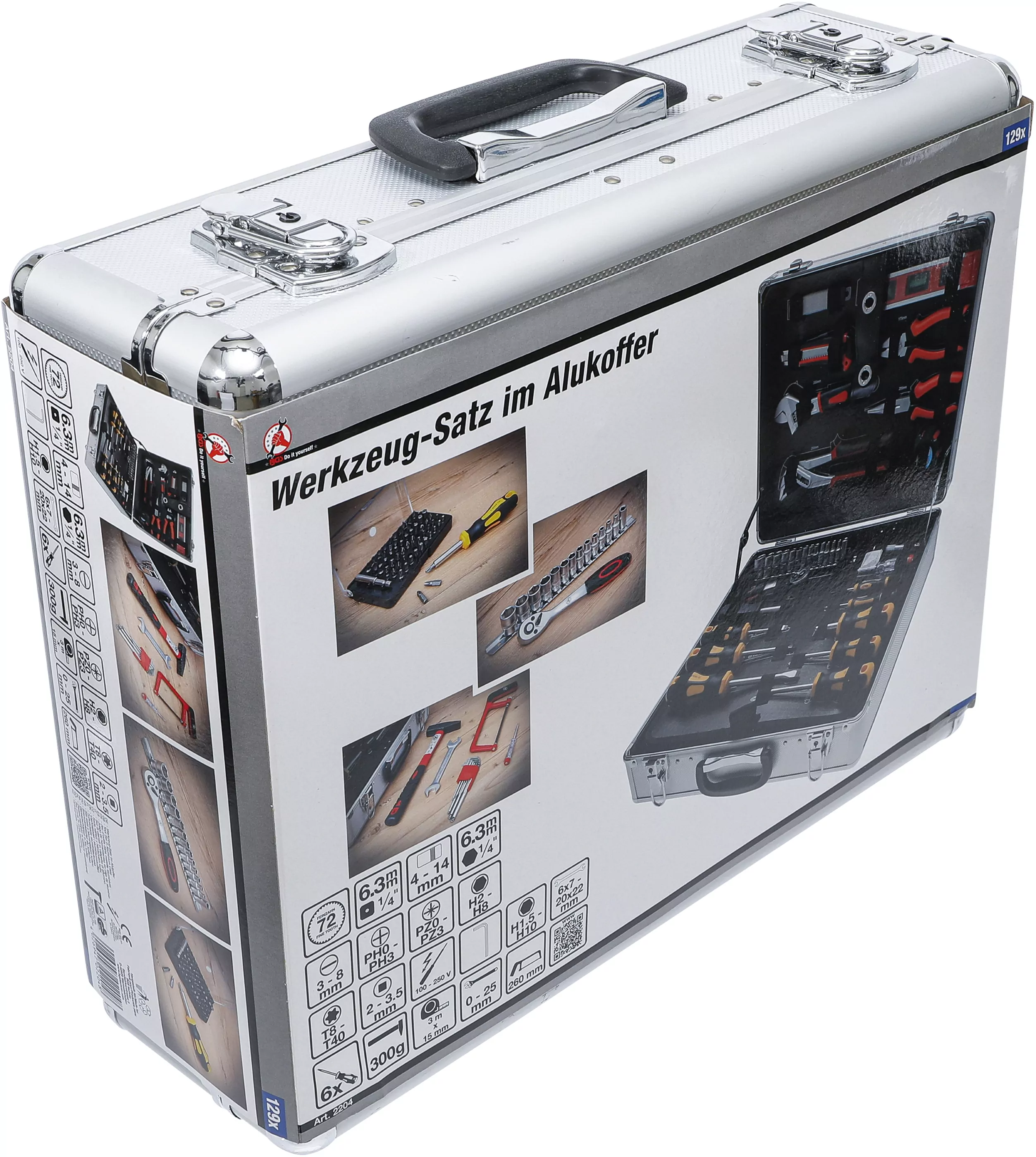 Werkzeug-Satz im Alukoffer | 129-tlg.