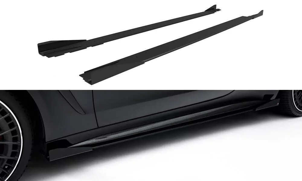 Street Pro Seitenschweller Ansatz Für + Flaps Mercedes-AMG CLE 53 C236 Schwarz Hochglanz