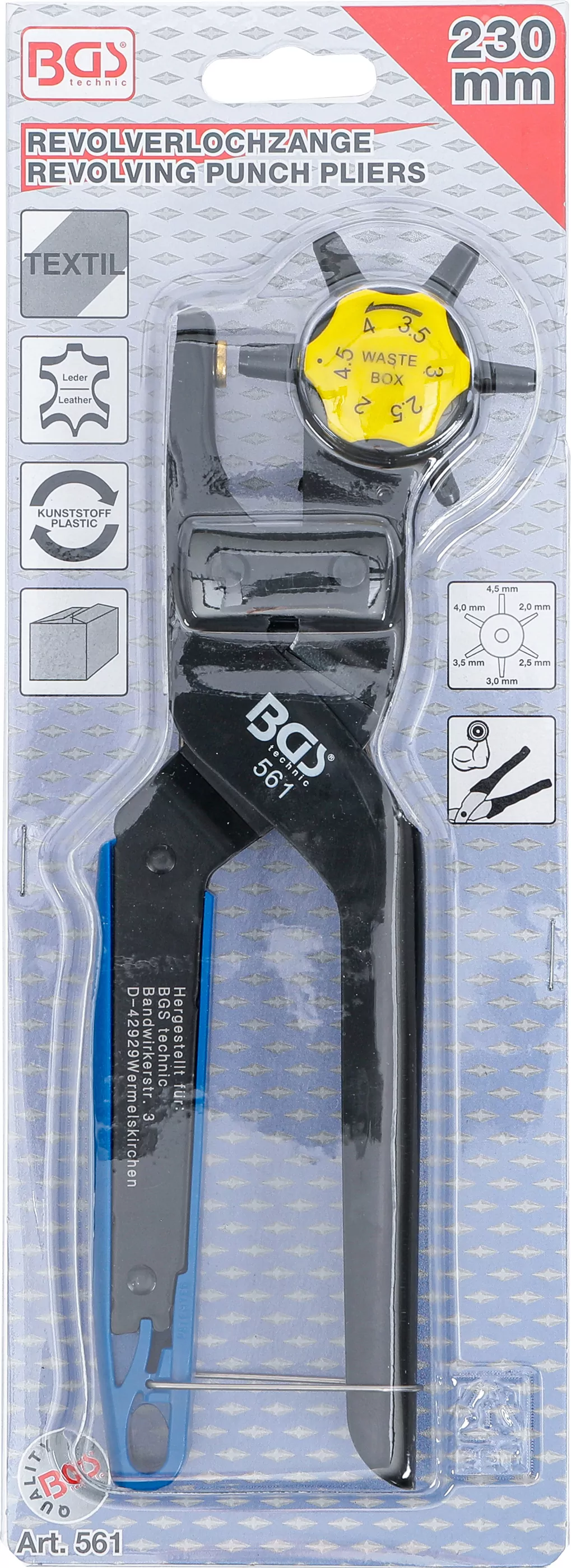 Revolver-Lochzange mit Hebelübersetzung