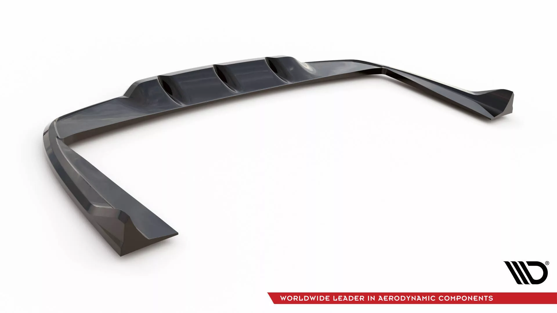 Hinten Splitter (mit Einem Vertikalem Balken) Mercedes-AMG C63 Limousine / Kombi W205 / S205 Schwarz Hochglanz