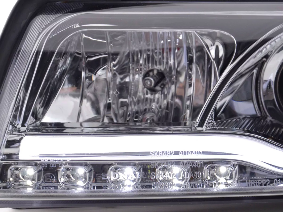 Scheinwerfer Set Daylight LED TFL-Optik Audi A4 Typ 8E Bj. 01-04 chrom