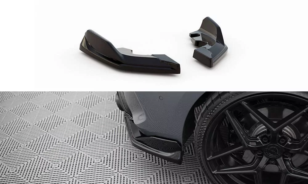 Heck Ansatz Flaps Diffusor Passend Für Diffusor Passend Für V.4 BMW 1er F40 M-Paket/ M135i Schwarz Hochglanz Schwarz Hochglanz