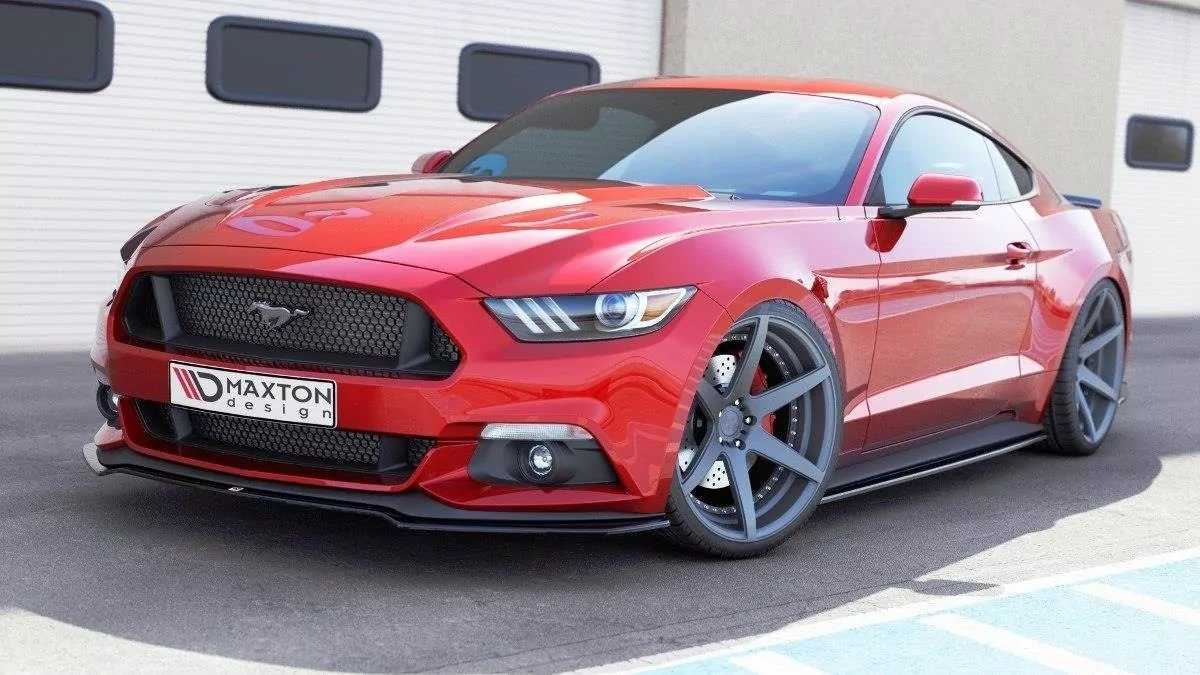 Front Ansatz Passend Für V.1 Passend Für FORD MUSTANG MK6 Schwarz Hochglanz Schwarz Hochglanz