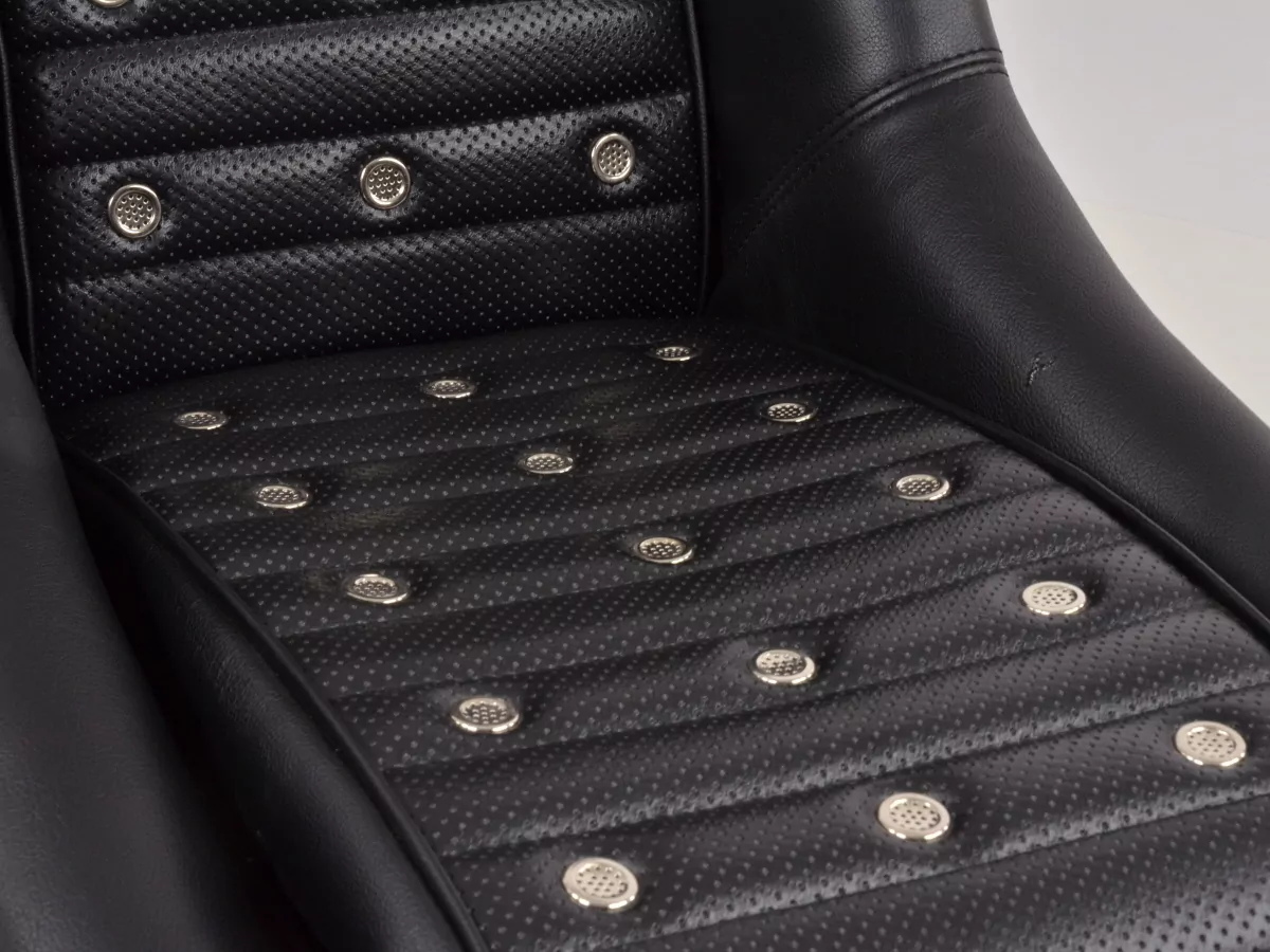 FK Oldtimersitze Auto Vollschalensitze Set Classic 1 Kunstleder schwarz ohne Kopfstütze inkl. Laufschienen