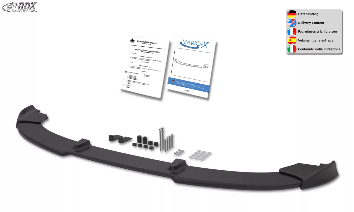 RDX Frontspoiler VARIO-X für BMW Z4 E85, E86 2006+ Frontlippe Front Ansatz Vorne Spoilerlippe