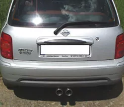 Nissan Micra K11  Endschalldämpfer Ausgang mittig  - 2x76 Typ 13