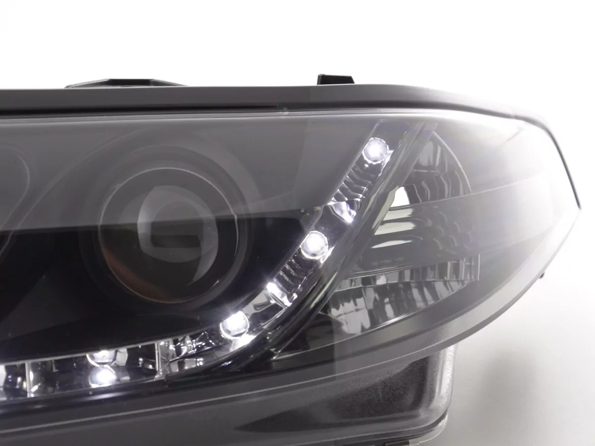 Scheinwerfer Set Daylight LED TFL-Optik Renault Laguna (Typ G) Bj. 01-05 schwarz