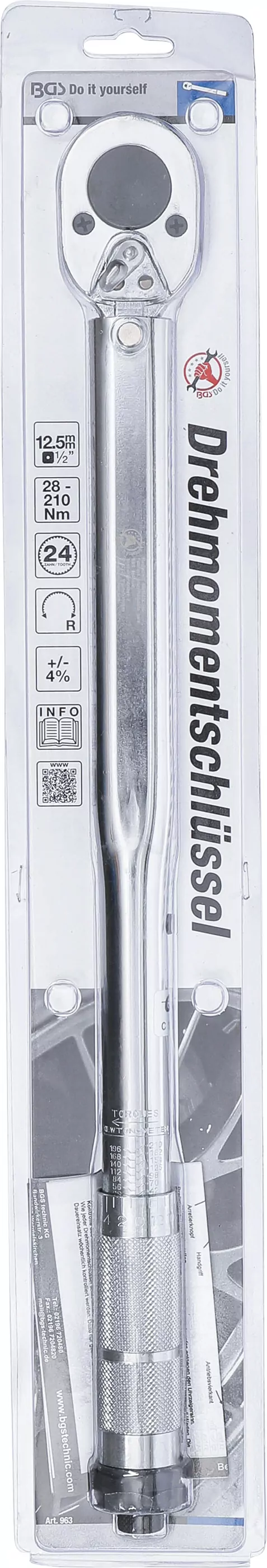 Drehmomentschlüssel | Abtrieb Außenvierkant 12,5 mm (1/2") | 28 - 210 Nm