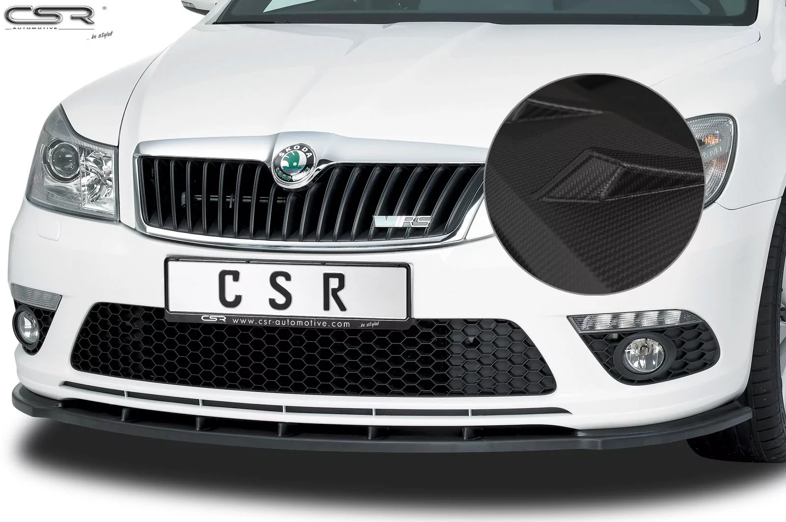 Cup-Spoilerlippe mit ABE für Skoda Octavia II (1Z) RS CSL001-M Carbon Look (matt)