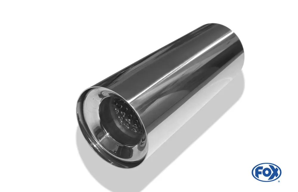 Anschweißendrohr Typ 11  Ø 114 mm / Länge: 300 mm  - rund / uneingerollt / gerade / mit Absorber (Innendurchmesser 70mm - Länge: 150mm)