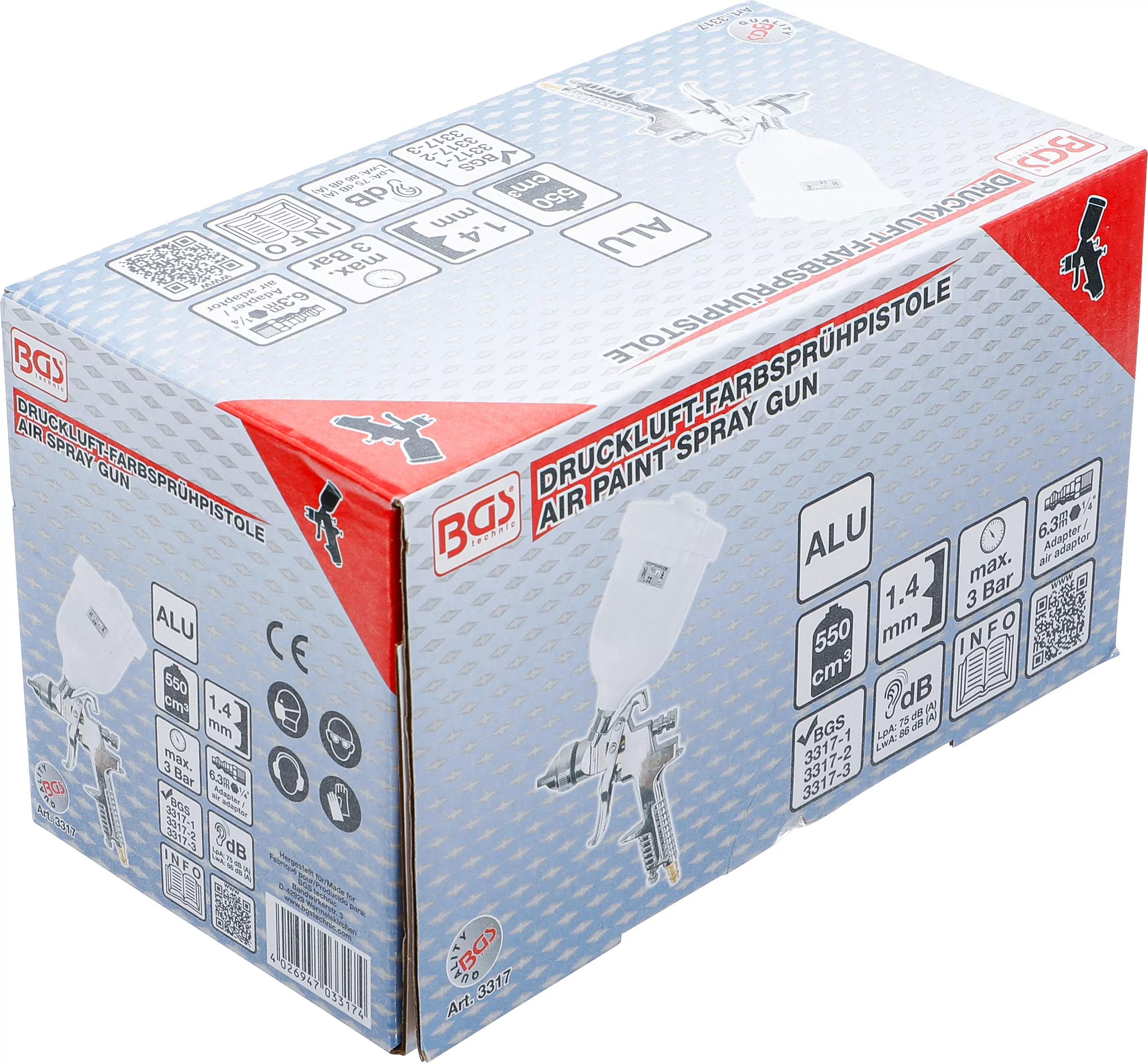 Druckluft-Farbsprühpistole | 550 cm³