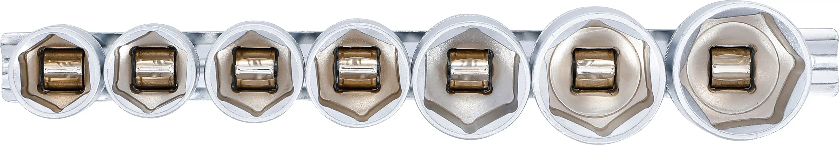 Steckschlüssel-Einsatz-Satz, Sechskant | Antrieb Innenvierkant 12,5 mm (1/2") | SW 20 - 32 mm | 7-tlg.