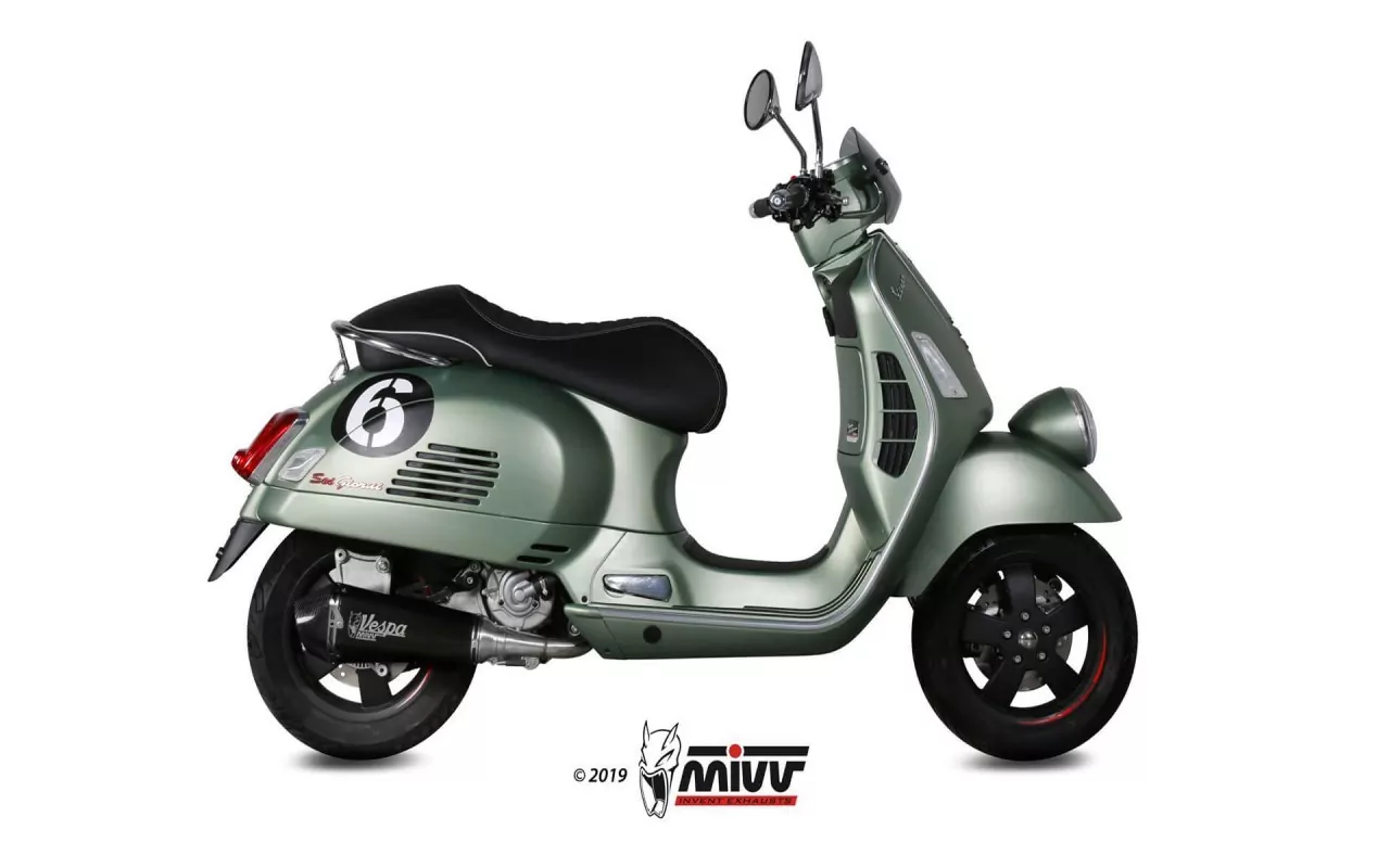 MIVV Delta Race Edelstahl Schwarz Piaggio Vespa GTS 300 ´08/20